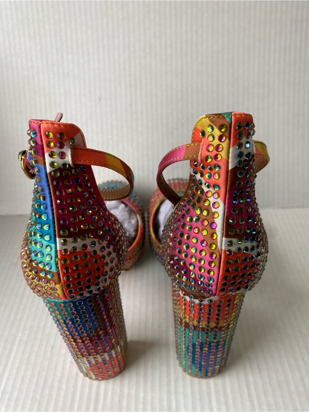 Kurt Geiger Shoreditch Platform Court Heels Rainbow Rhinestone Size 38/ US 7.5 - Picture 9 of 15